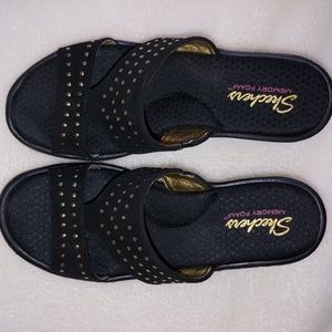 Sketchers gold studded sandal